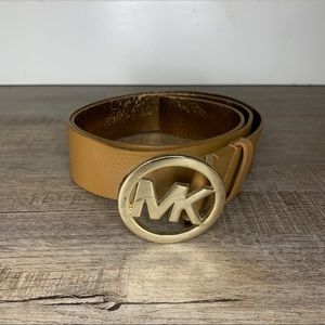 Michael Kors Tan Belt w/ Gold Logo Women’s Size XL